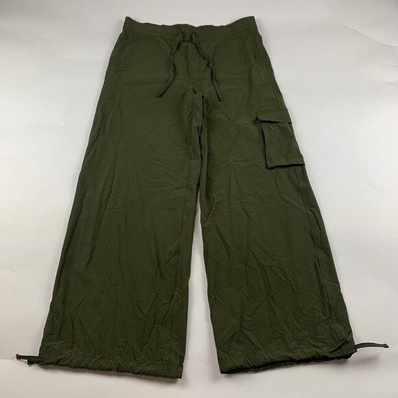 Old Navy Conifer Green Stretchtech Wide Leg Cargo Pant M - Picture 1 of 7
